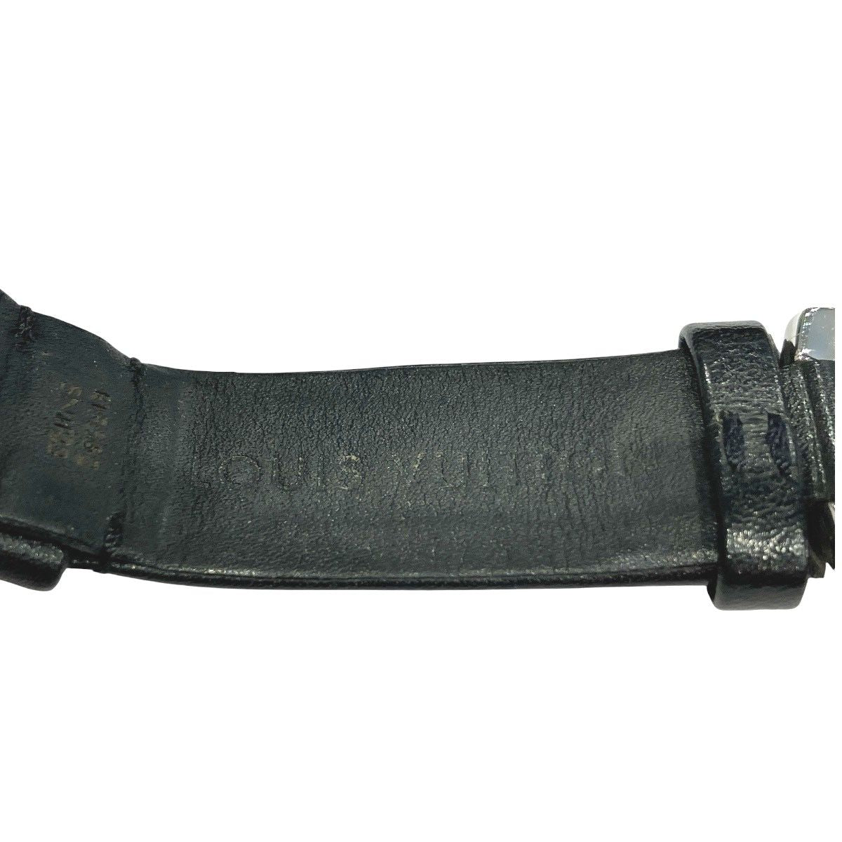 Louis Vuitton Tambour Watch SS Leather Quartz Silver Dial — view 9
