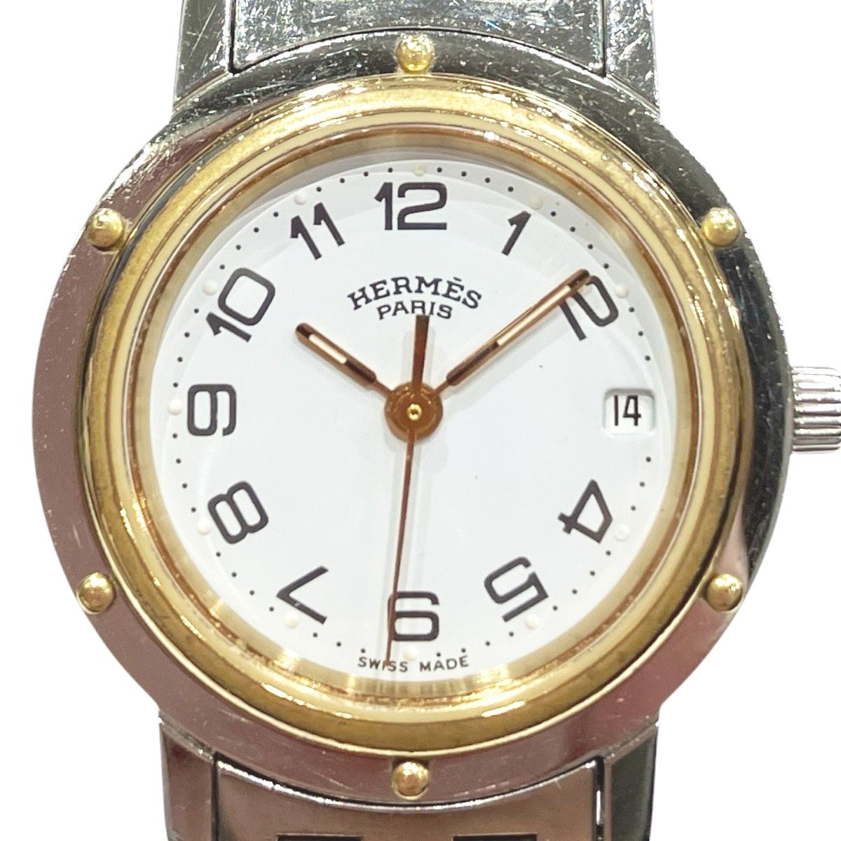 Hermes Clipper Watch SS Quartz White Dial — view 4