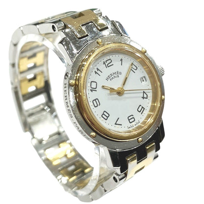 Hermes Clipper Watch SS Quartz White Dial — view 3