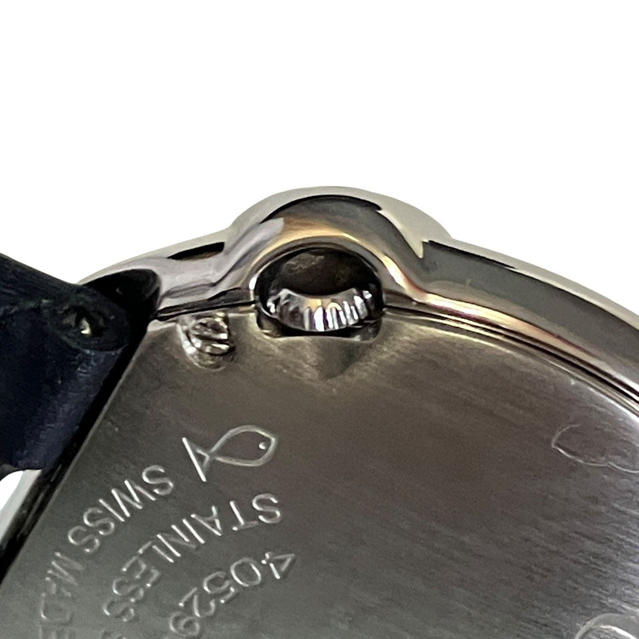 Cartier Baron Blue de Watch SS Leather Diamond Quartz Silver Dial — view 8