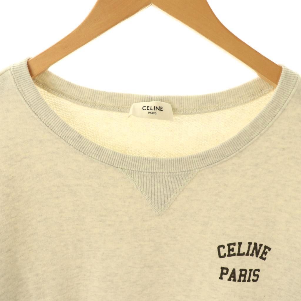 Celine Sweatshirt Long Sleeve Logo XS Light Gray DO — view 4