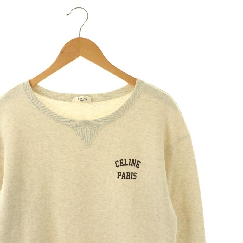 Celine Sweatshirt Long Sleeve Logo XS Light Gray DO — view 3