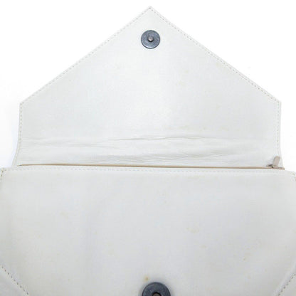 Saint Laurent Yves Clutch Party Quilted Stitch Leather White — view 7