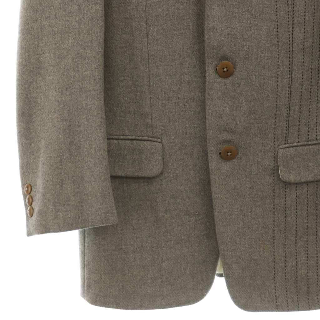 Versace Gianni Tailored Jacket Black Leather Cashmere Blend Gray CX — view 5