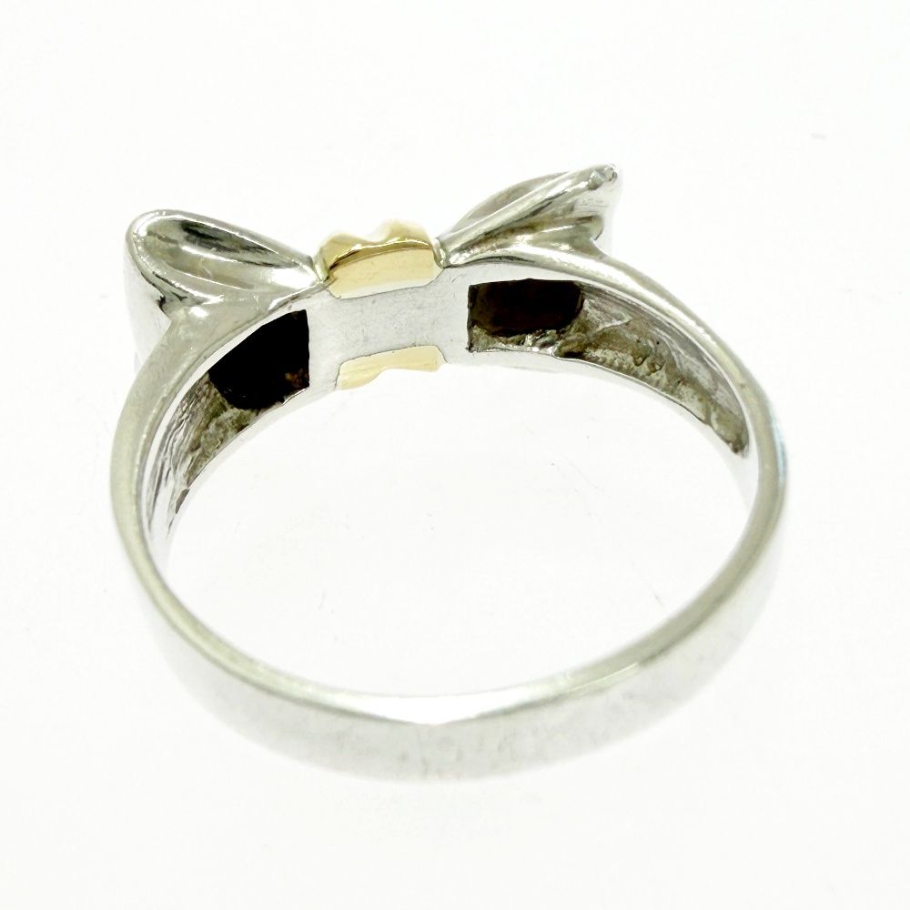 Tiffany & Co Silver Gold Ribbon Ring — view 9