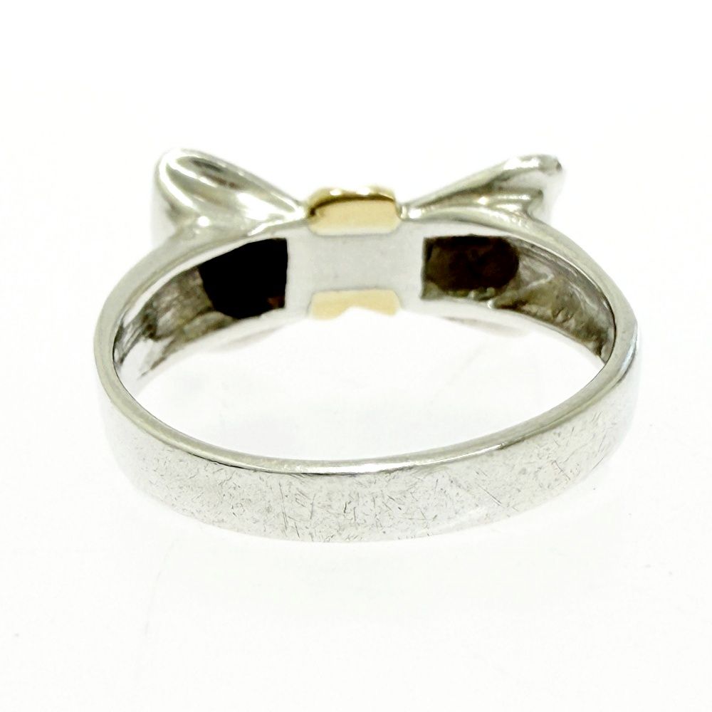 Tiffany & Co Silver Gold Ribbon Ring — view 5