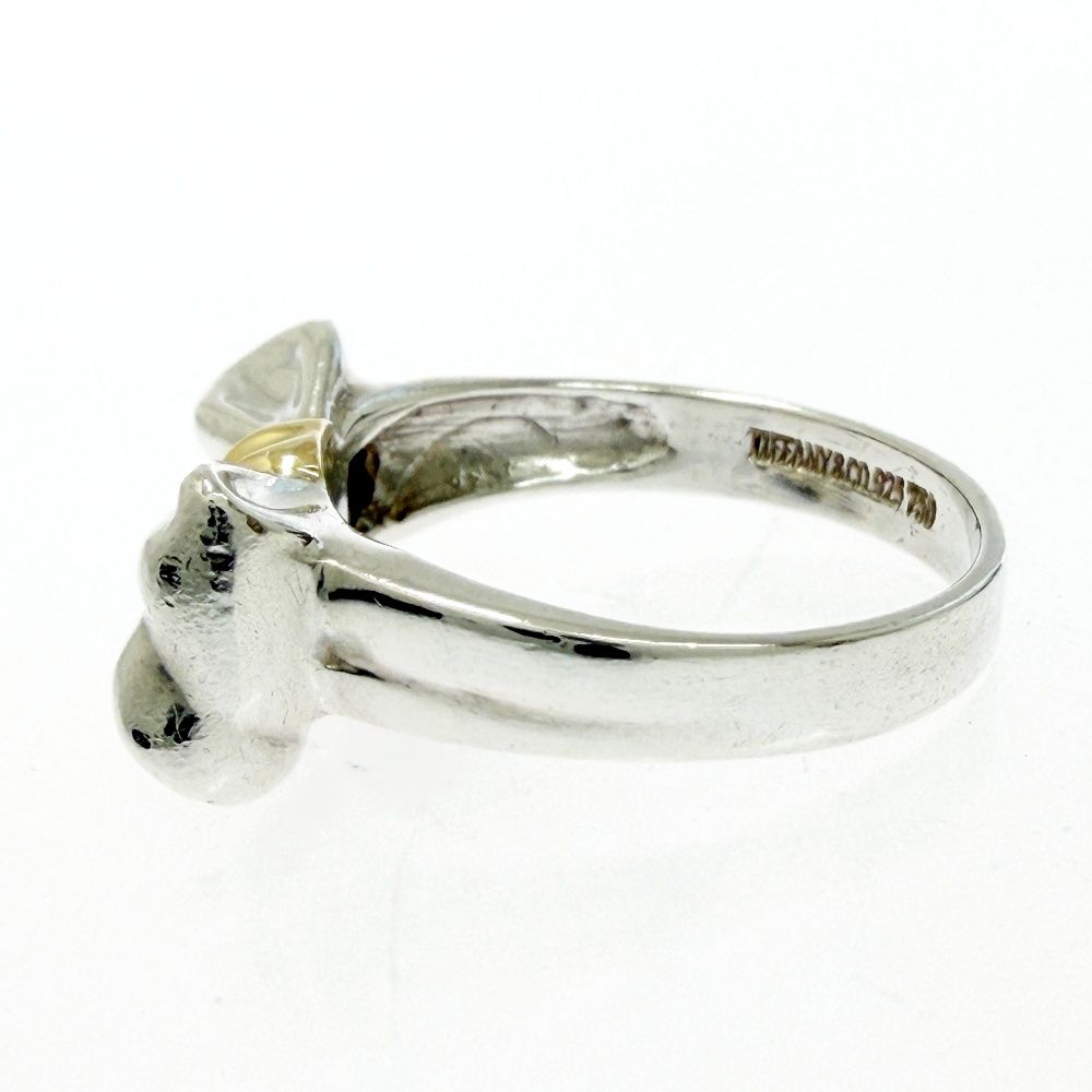 Tiffany & Co Silver Gold Ribbon Ring — view 4