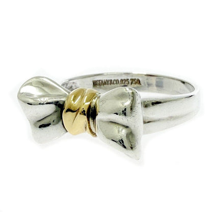 Tiffany & Co Silver Gold Ribbon Ring — view 2