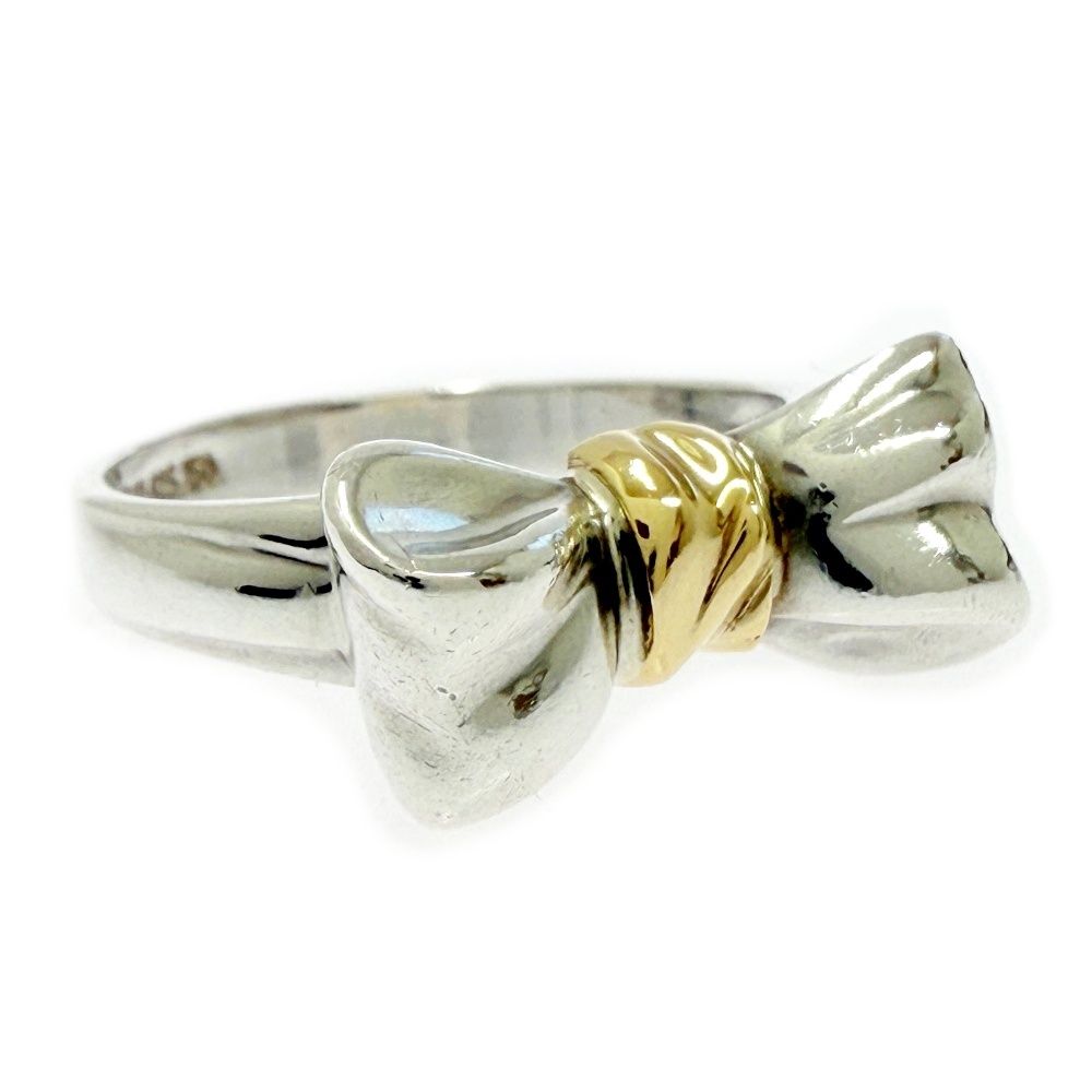 Tiffany & Co Silver Gold Ribbon Ring — view 3