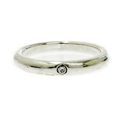 Tiffany & Co Silver Diamond Stacking Band Ring