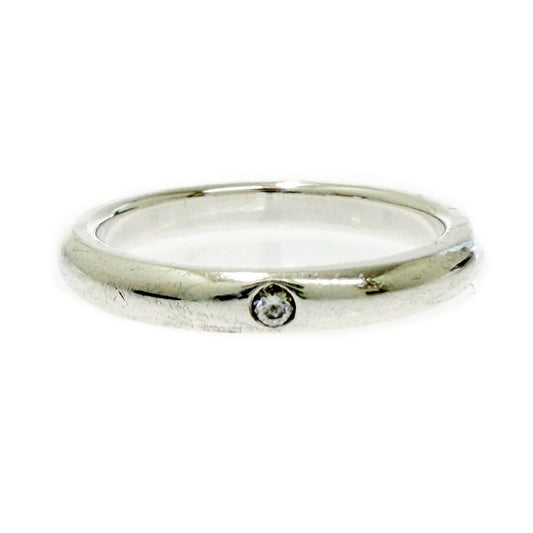 Tiffany & Co Silver Diamond Stacking Band Ring