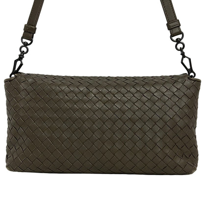 Bottega Veneta Shoulder Bag Intrecciato Dark Gray Detachable Strap Leather — view 3