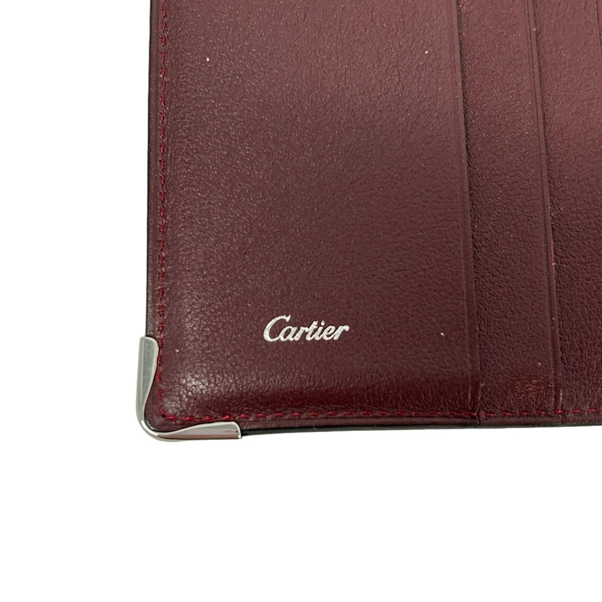 Cartier Business Card Holder Cabochon Black Leather — view 5