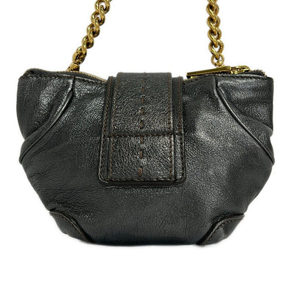 Dolce & Gabbana Shoulder Bag Dark Gray Chain with Removable Strap Leather — view 3