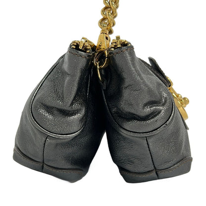 Dolce & Gabbana Shoulder Bag Dark Gray Chain with Removable Strap Leather — view 4