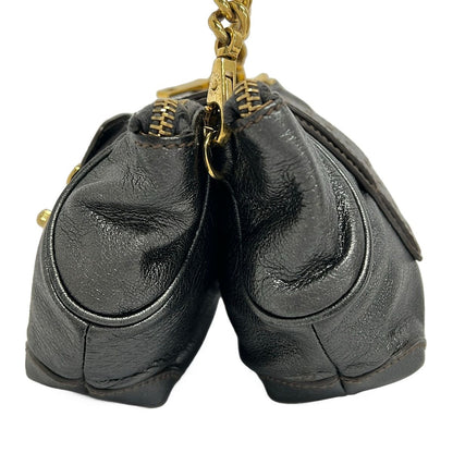 Dolce & Gabbana Shoulder Bag Dark Gray Chain with Removable Strap Leather — view 2