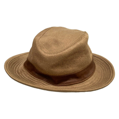Hermes Hat 55 Light Brown Dark Linen