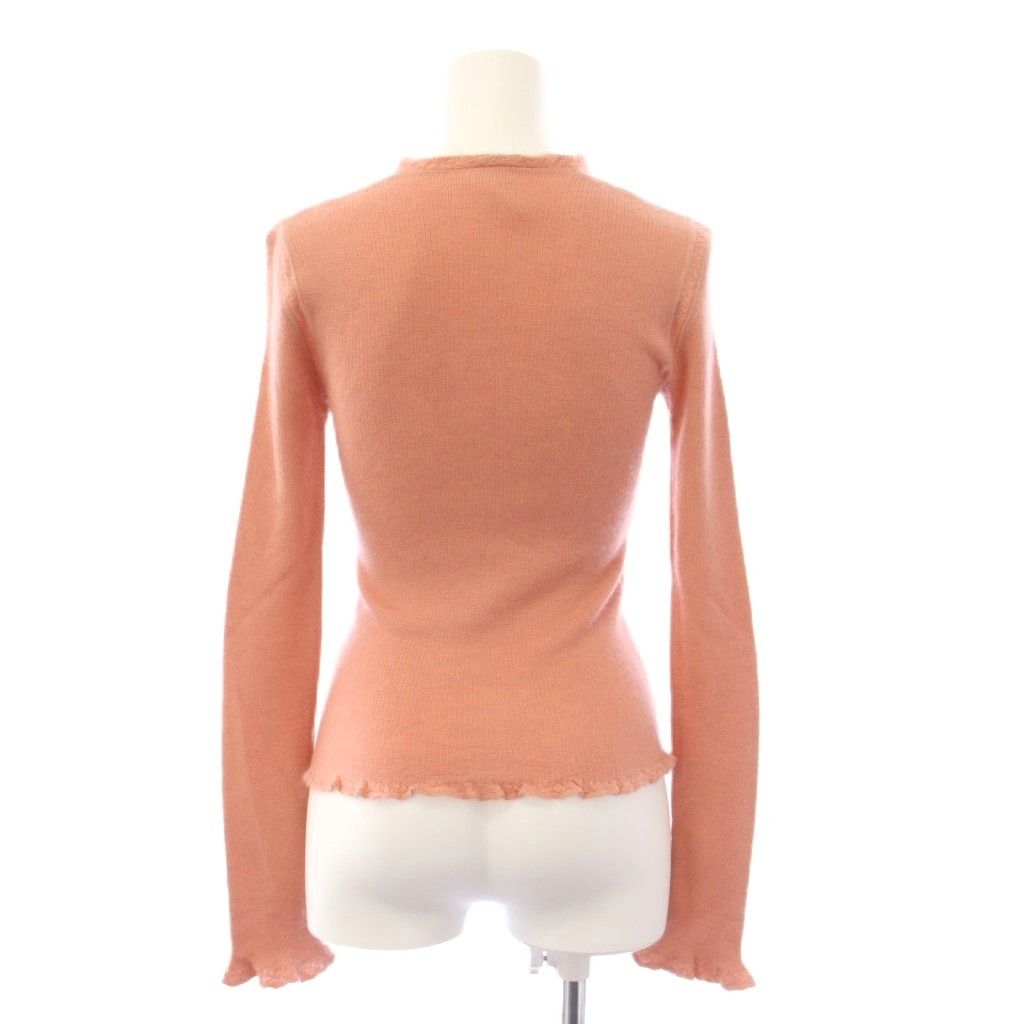 Chanel Knit Sweater Long Sleeve CC Logo Cashmere Silk 38 Pink — view 3