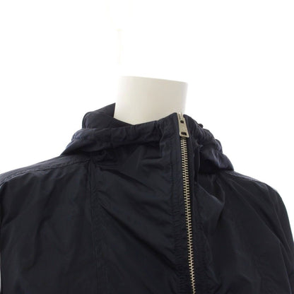Prada Footed Coat Long Triangle Logo Nylon 38 Navy — view 4