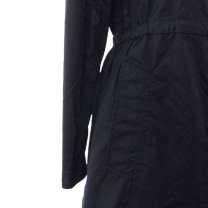 Prada Footed Coat Long Triangle Logo Nylon 38 Navy — view 5