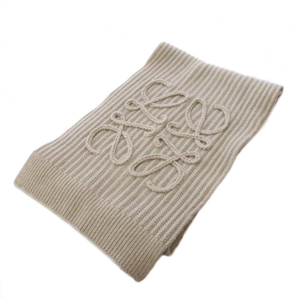 Loewe Anagram Knit Scarf Beige KH — view 2