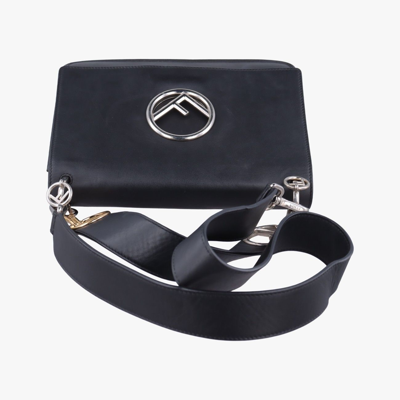 Fendi Kanaif Black Leather Messenger — view 8