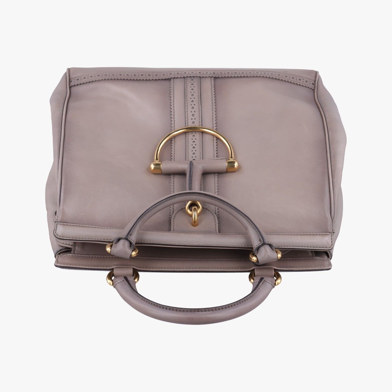 Gucci Horsebit Gray Leather Handbag — view 8