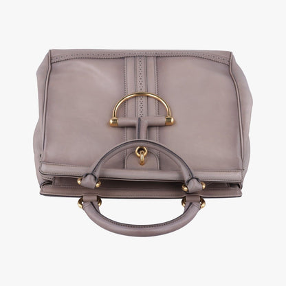 Gucci Horsebit Gray Leather Handbag — view 8
