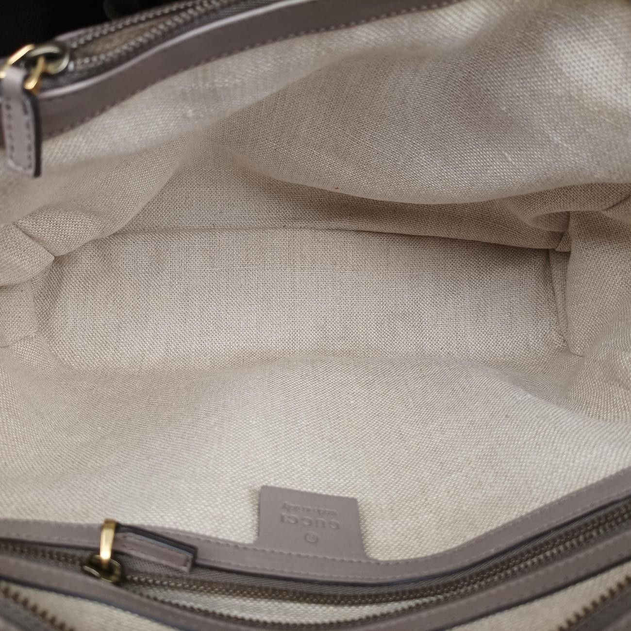 Gucci Horsebit Gray Leather Handbag — view 9