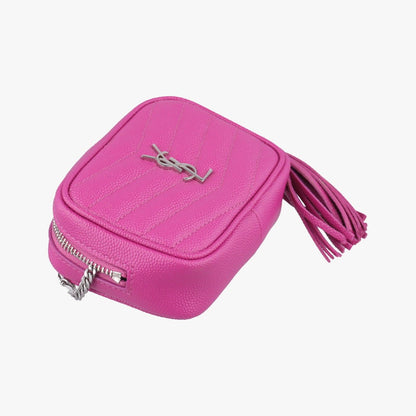 Saint Laurent Yves Baby Rose Red Leather Messenger — view 5