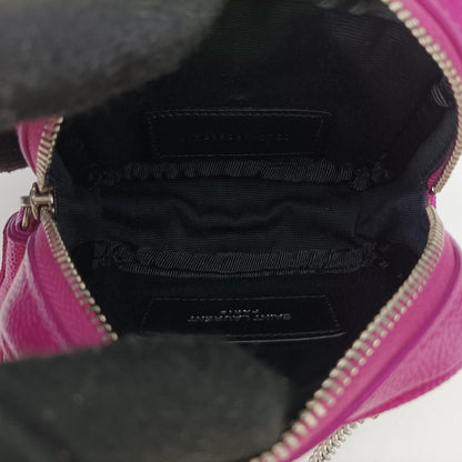 Saint Laurent Yves Baby Rose Red Leather Messenger — view 9