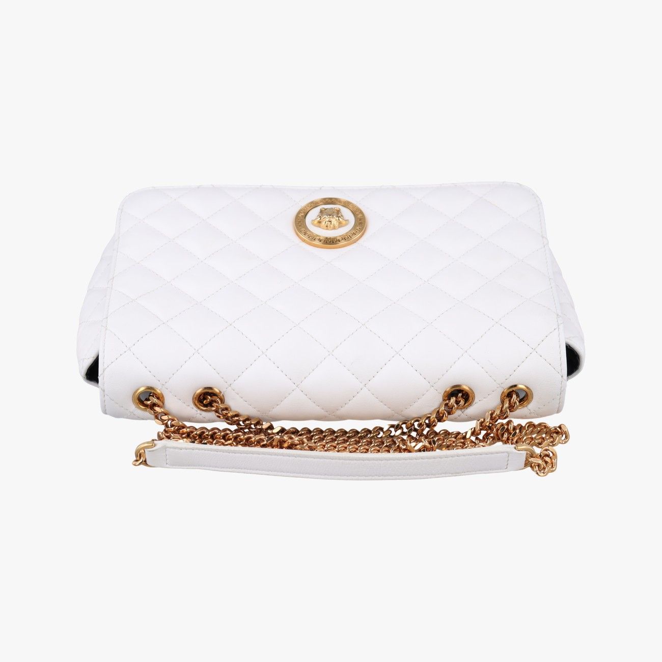 Versace Medusa White Leather Messenger — view 8