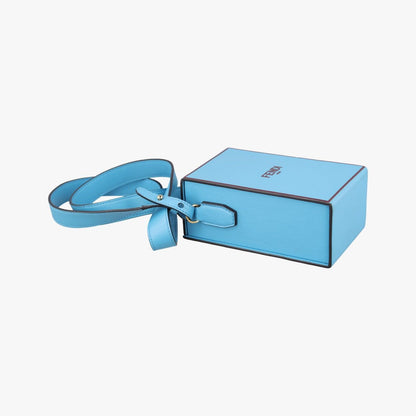 Fendi Box Packaging Blue Leather Messenger — view 5