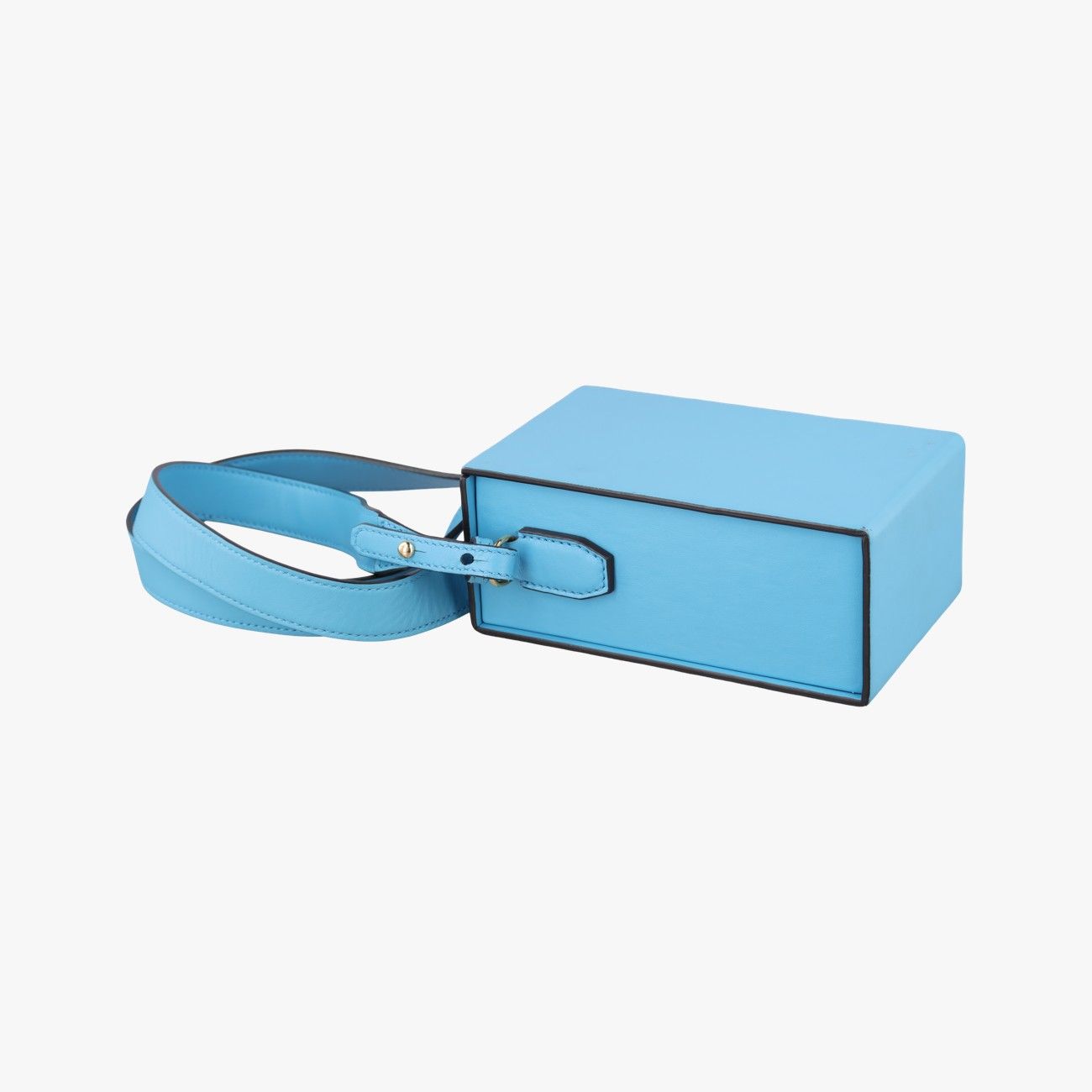 Fendi Box Packaging Blue Leather Messenger — view 7