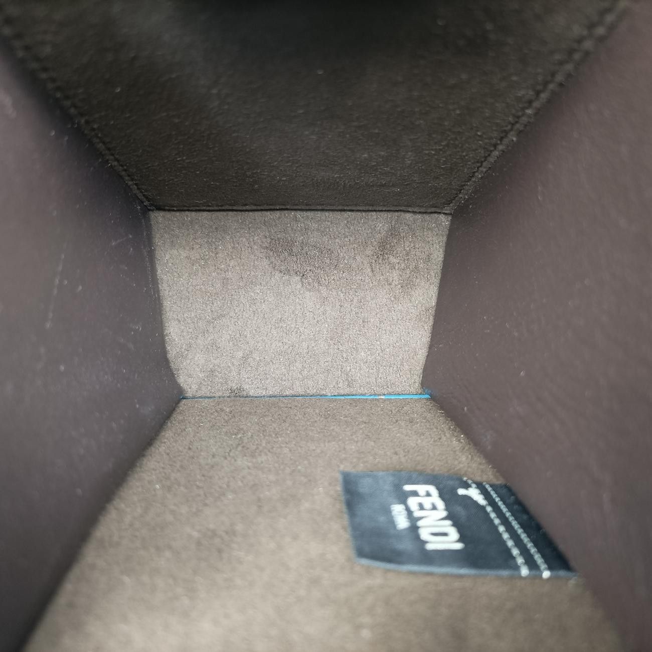 Fendi Box Packaging Blue Leather Messenger — view 9