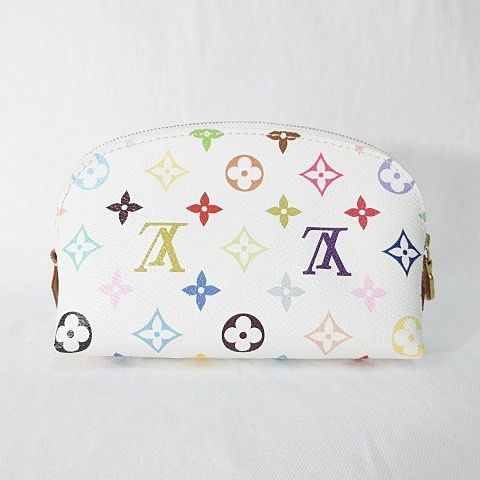 Louis Vuitton Takashi Murakami Monogram Pouch Cosmetic Multicolor White — view 2