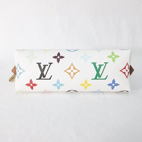 Louis Vuitton Takashi Murakami Monogram Pouch Cosmetic Multicolor White — view 4