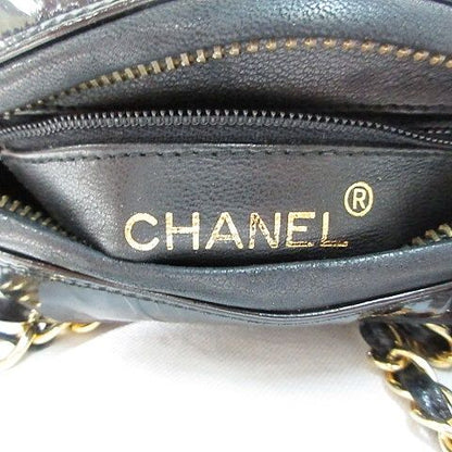 Chanel Shoulder Bag Chain Tassel CC Logo CC Enamel Black — view 3