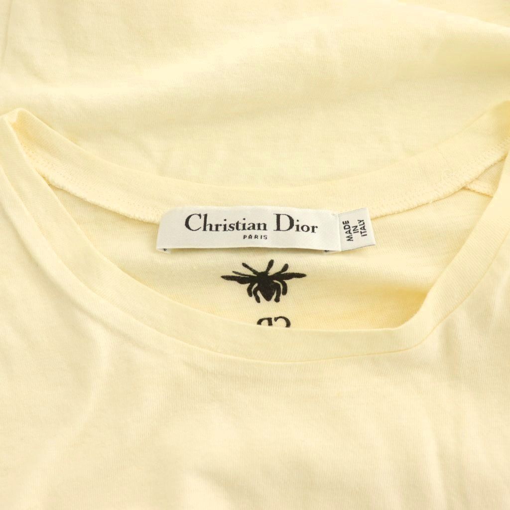 Dior J'adior 8 T-Shirt Sequin Embroidery Top Short Sleeve Linen Blend M Ivory — view 6