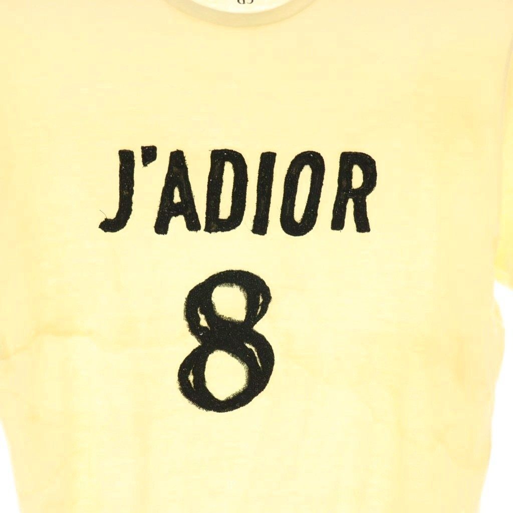 Dior J'adior 8 T-Shirt Sequin Embroidery Top Short Sleeve Linen Blend M Ivory — view 4