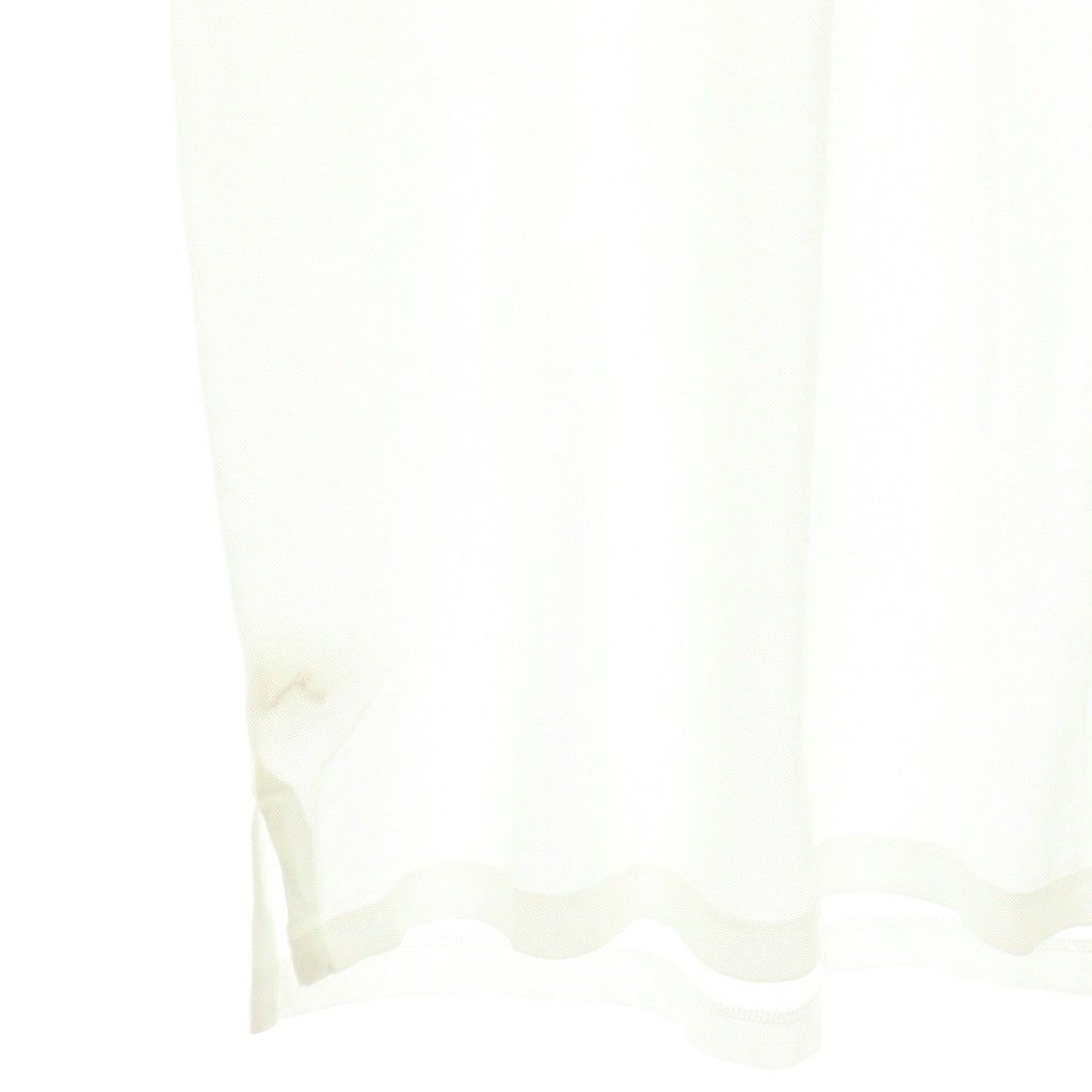 Hermes Logo Embroidery Polo Shirt Top Cotton L White CX AD — view 5