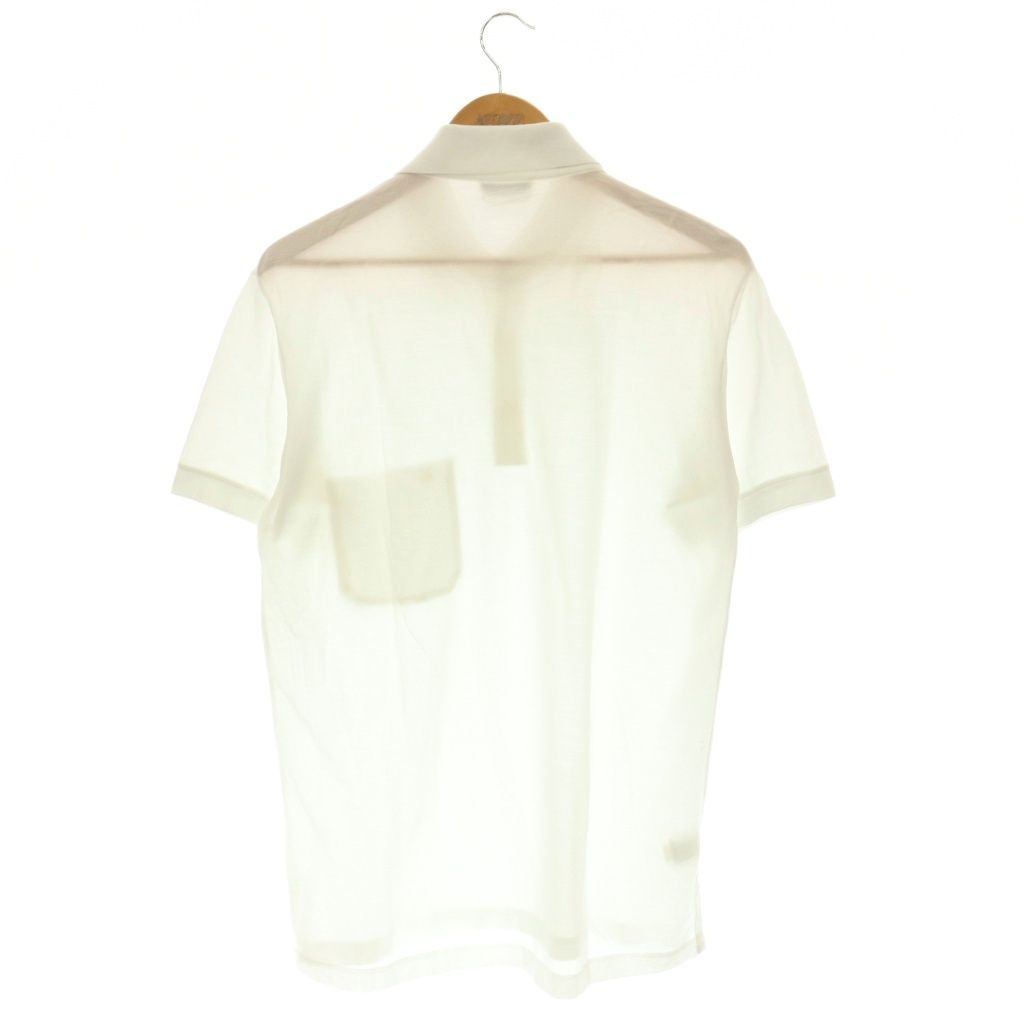 Hermes Logo Embroidery Polo Shirt Top Cotton L White CX AD — view 2