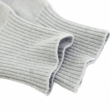 Chanel Knit Cardigan Long Sleeve Neck Camellia Button Cashmere with Belt Gray — view 5