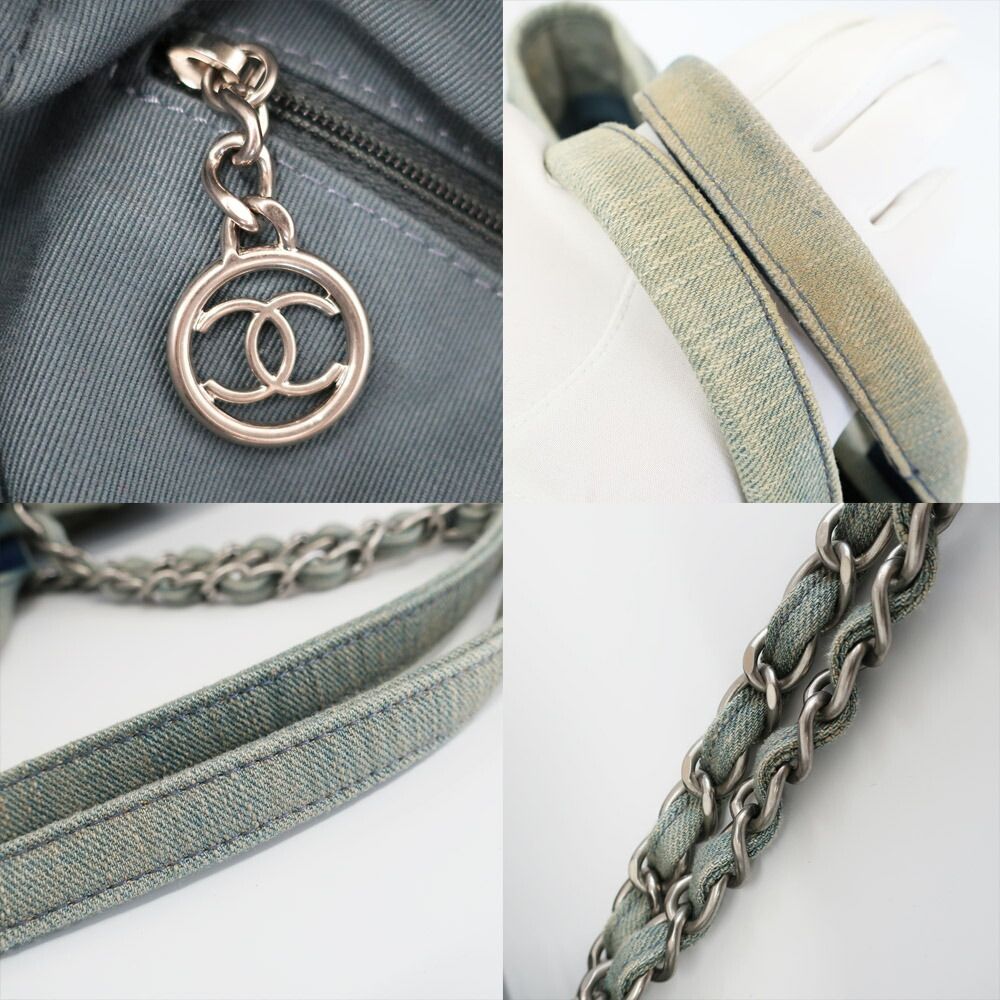 Chanel Ten Deauville Shopping Tote 2-Way Denim Light Blue Silver — view 9