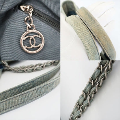 Chanel Ten Deauville Shopping Tote 2-Way Denim Light Blue Silver — view 9