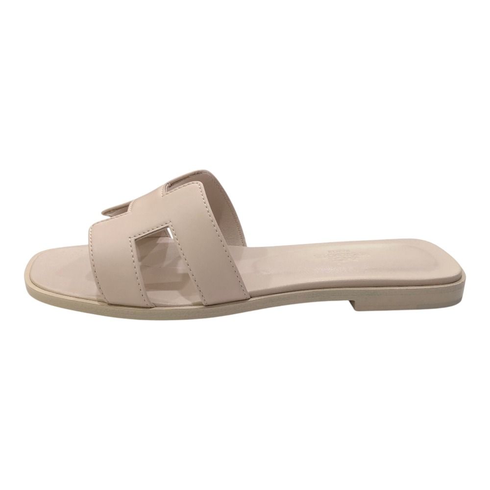 Hermes Sandals Oran Leather Rose Cancan Pink — view 5