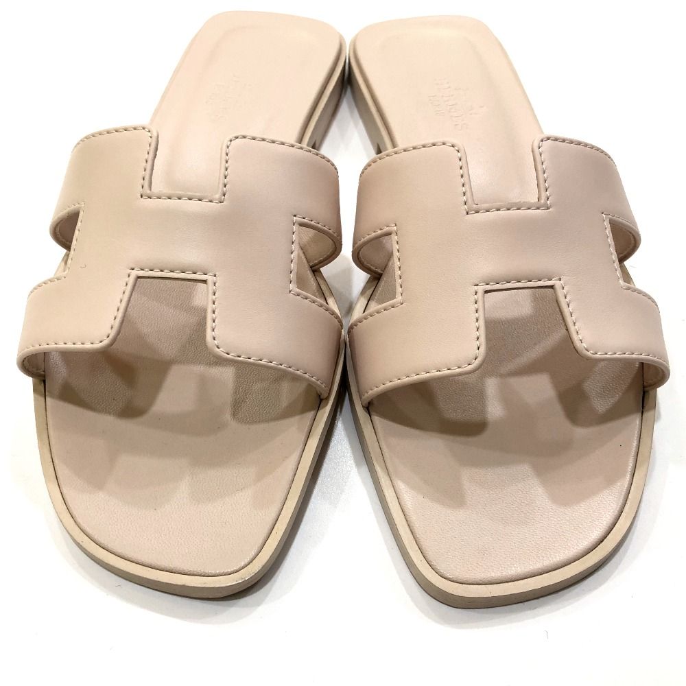 Hermes Sandals Oran Leather Rose Cancan Pink — view 2