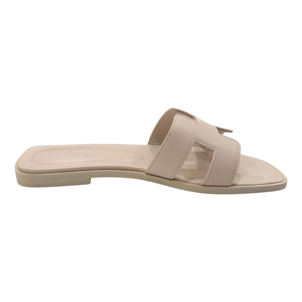 Hermes Sandals Oran Leather Rose Cancan Pink — view 6