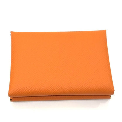 Hermes Bifold Wallet Calvi Duo Epsom Orange Lime — view 2