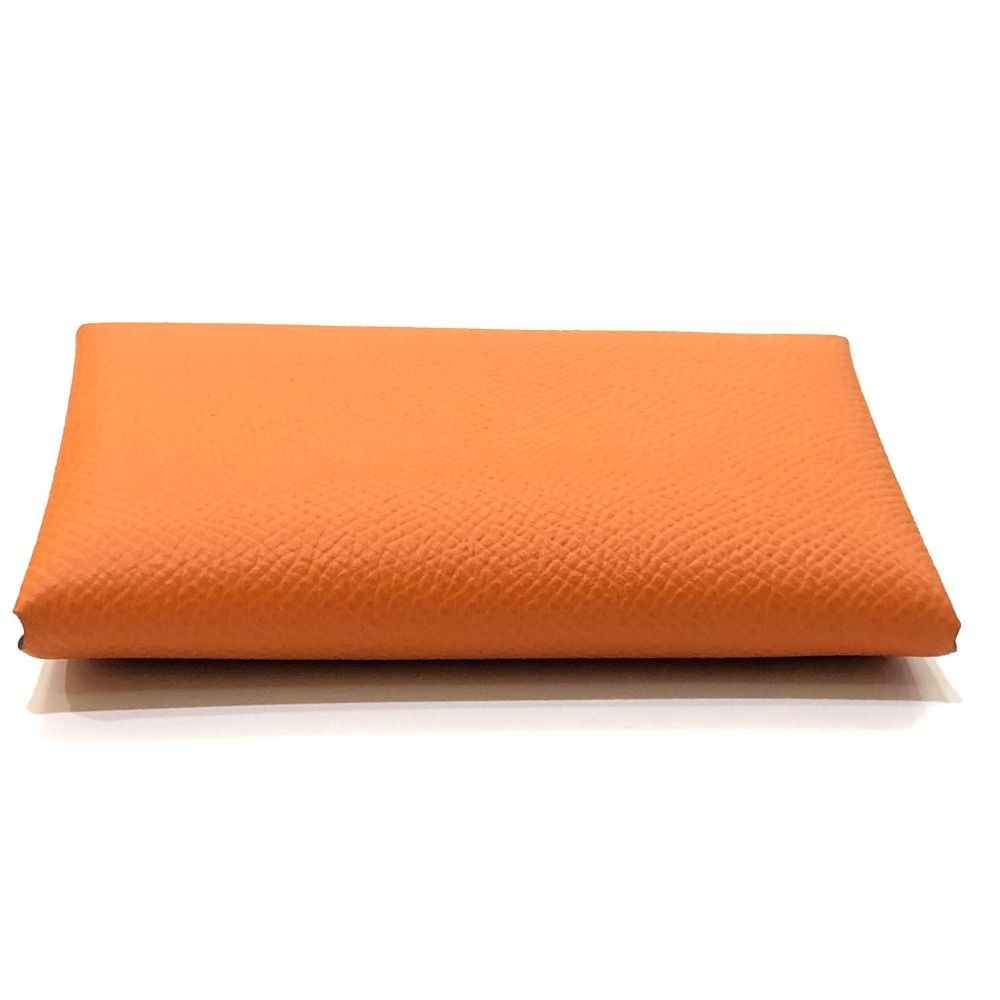 Hermes Bifold Wallet Calvi Duo Epsom Orange Lime — view 6
